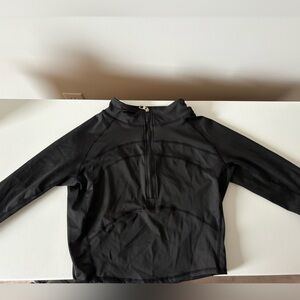 Black cropped Quarter-Zip Pullover